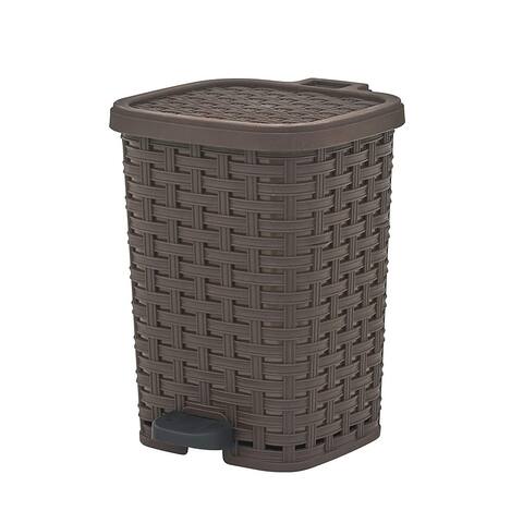Rattan Step On Trash Can