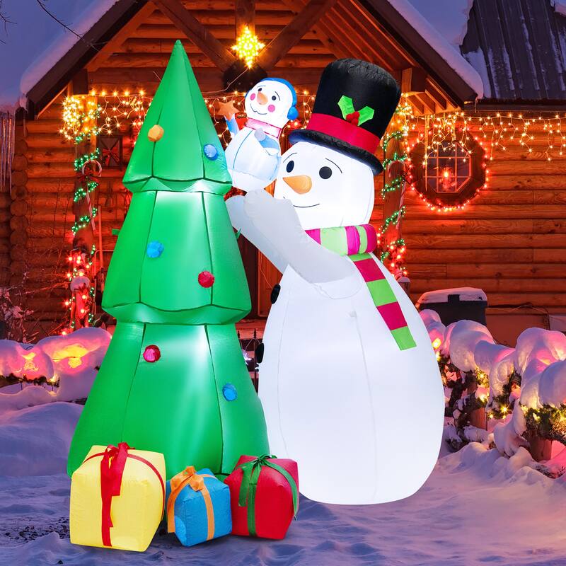 6 FT Inflatable Christmas Tree with Snowmen Tall Blow up Decoration