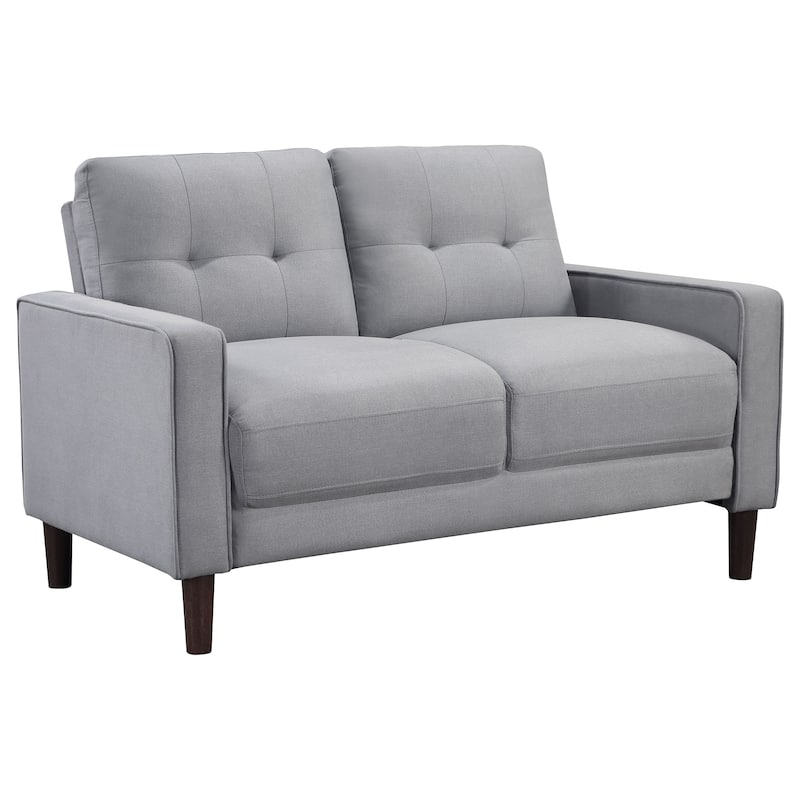 Bowen Upholstered Track Arm Tufted Loveseat - Grey