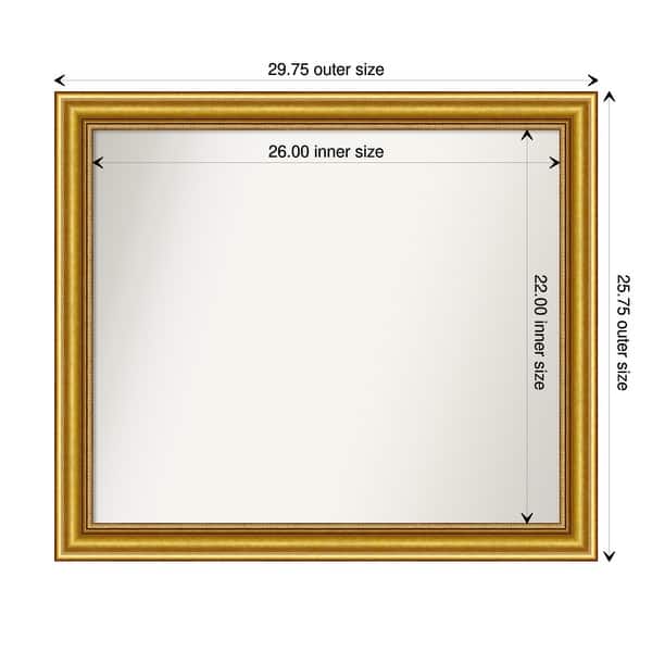 dimension image slide 26 of 139, Townhouse Gold Framed Non-Beveled Custom Wall Mirror, Bathroom Vanity Mirror