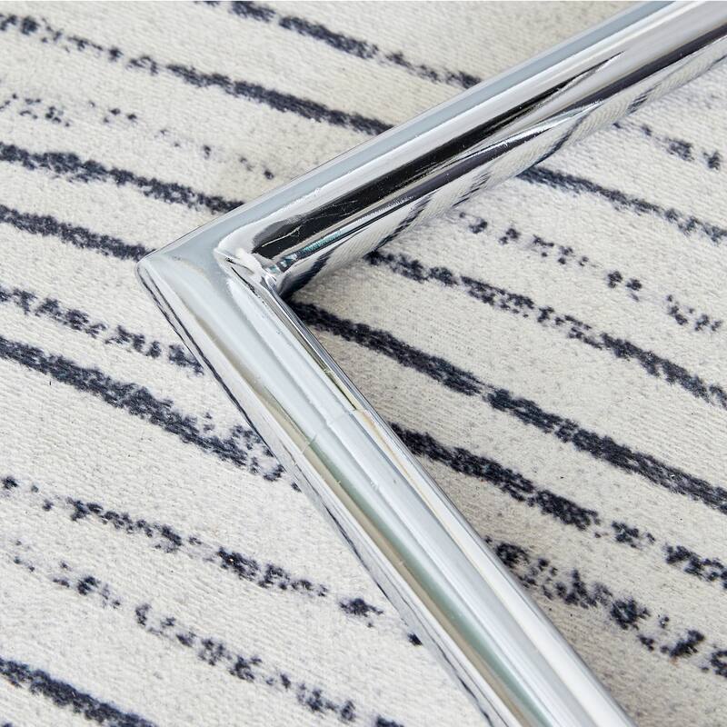 Modern 5-Piece Dining Set with Round Glass Top & 4 PU Upholstered Chairs