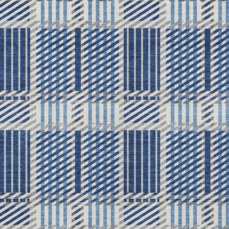 HomeRoots Plaid Transitional Rectangle Outdoor Rug