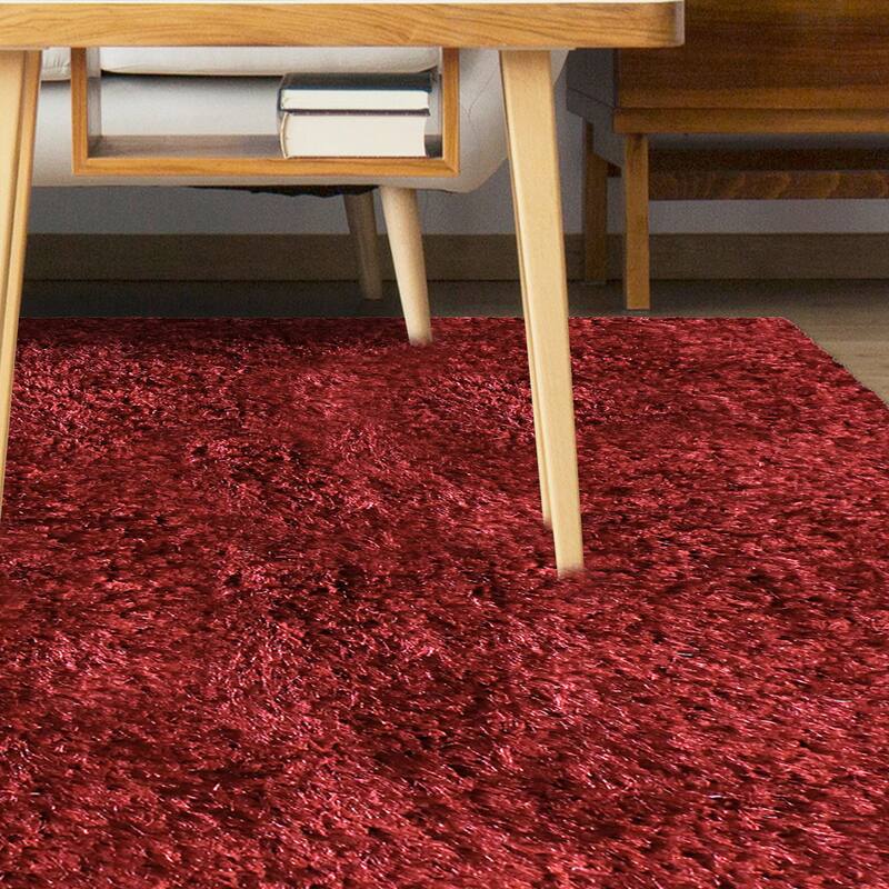 Superior Hand-tufted Plush Solid Shag Indoor Area Rug