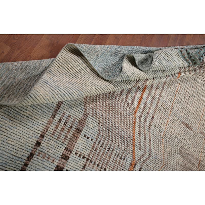 Abstract Moroccan Large Area Rug Handmade Wool Carpet - 11'9" x 15'10"