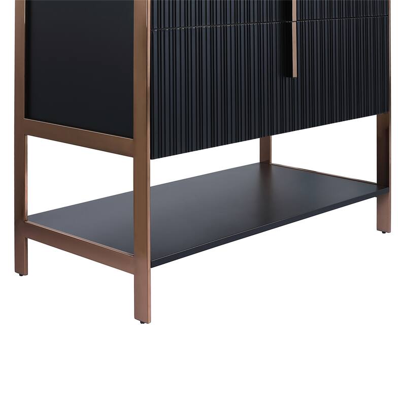 Fine Fixtures Serenity Modern Bathroom Vanity with White Glass Top