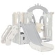 preview thumbnail 6 of 8, 5 In 1 Toddler Slide And Swing Set, Freestanding Climber Slide Playset With Basketball Hoop, Indoor Outdoor Playground grey