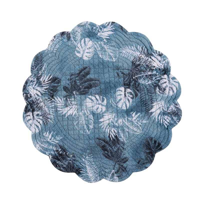 Bruno Palms Round Quilted Placemat Set 6