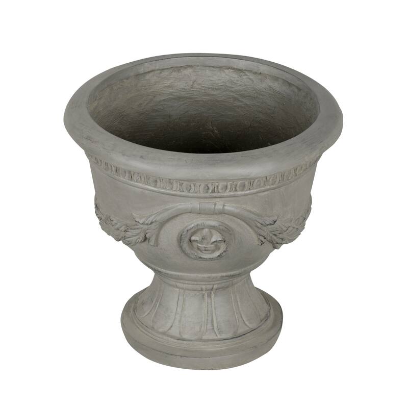 Christopher Knight Home - Classical 16.14"H Outdoor Pedestal Urn Planter with Heraldic Carved Design