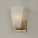 preview thumbnail 2 of 3, 4.75" W x 9" H 1-Light Sconce in Matte Brass with Faux Alabaster Glass - 4.75"W x 9.5"H x 6"E