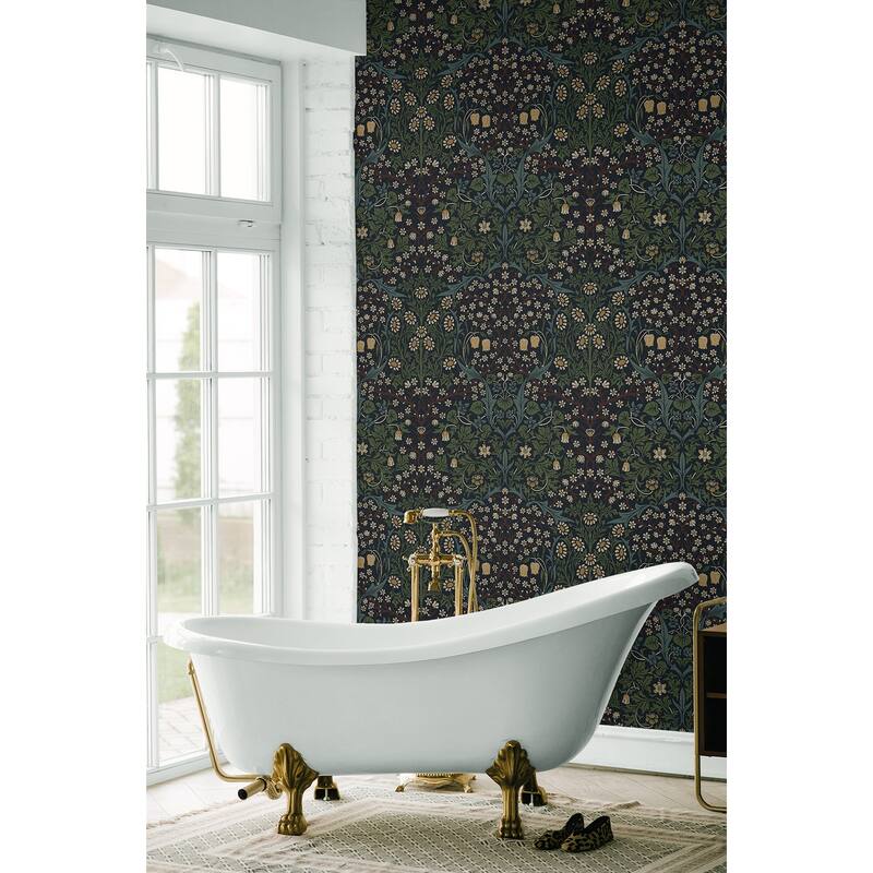 Seabrook Designs Victorian Floral Non-Woven Unpasted Wallpaper