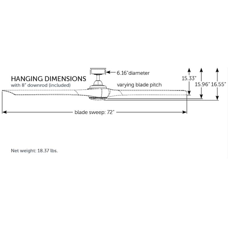 Fanimation Wrap Custom Indoor/Outdoor Smart Ceiling Fan Motor with Remote - Matte Greige