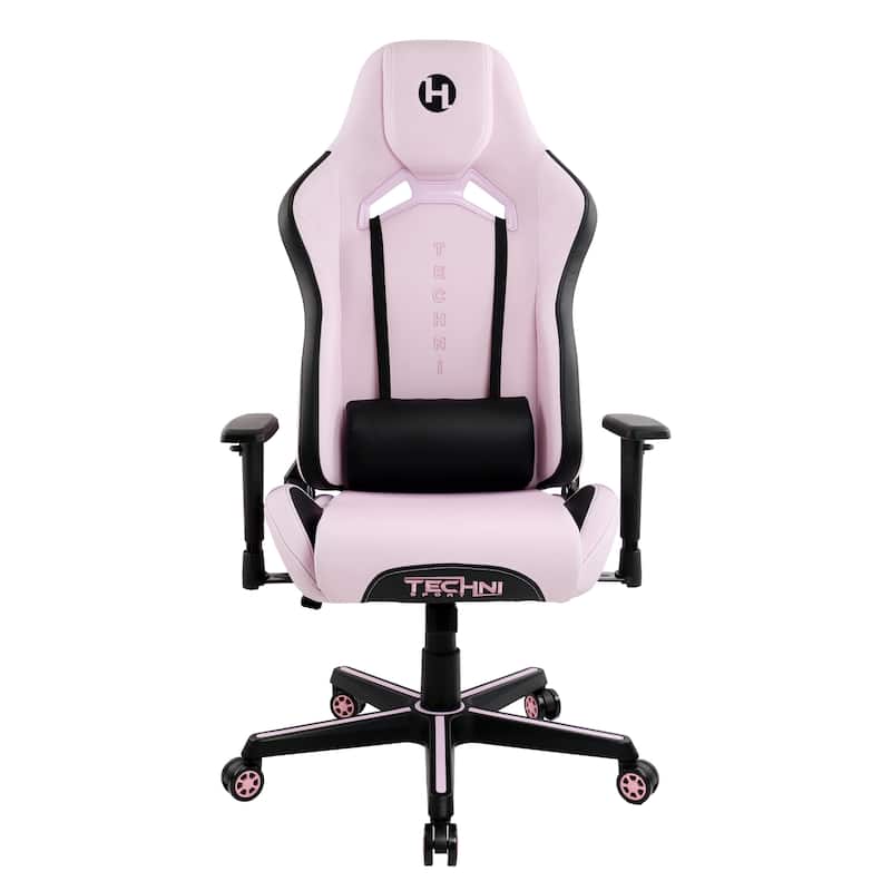 Modern Designs Pink and Black Gemini Adjustable Gaming Chair