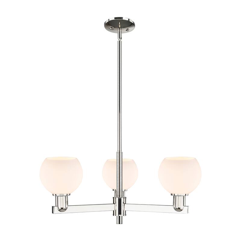 Innovations Lighting Endless Possibilities Arcadia - Athens - 3 Light 28" Stem Hung Chandelier - Polished Nickel/Matte White