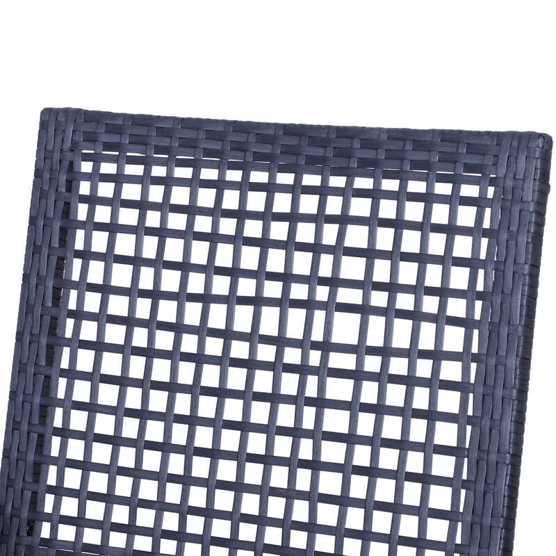 3pcs Patio Bar Set with Soft Cushion, Rattan Wicker Outdoor Furniture Set for Backyards, Lawn, Deck, Poolside - Black