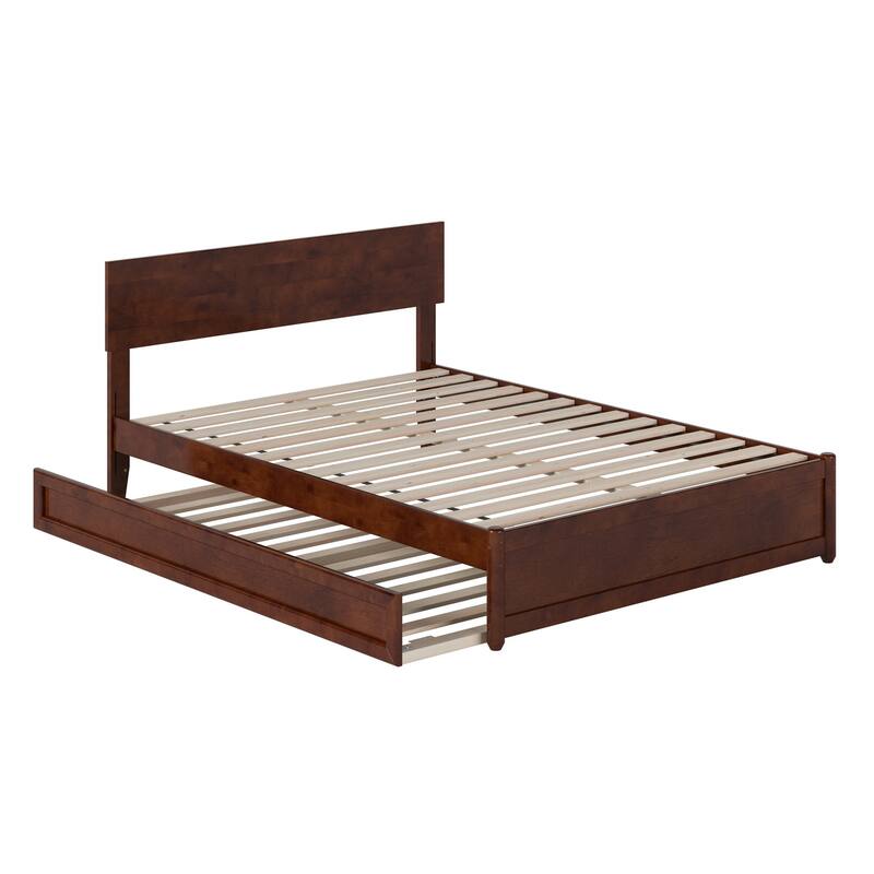 Wesley Platform Bed with Panel Footboard and Twin Trundle