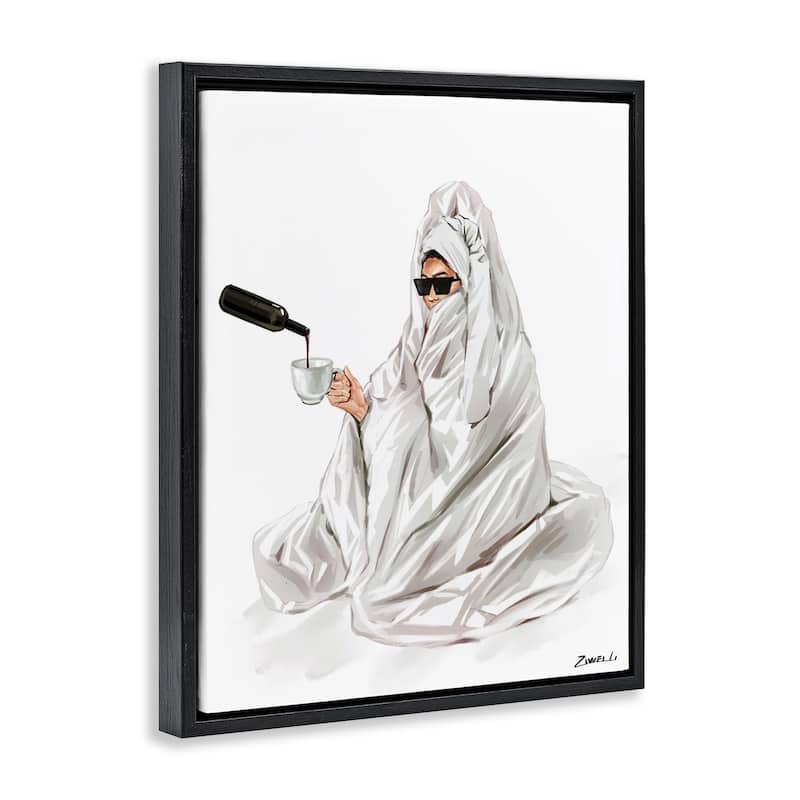 Stupell Glam Comfort Pouring Wine Framed Floater Canvas Wall Art Design By Ziwei Li