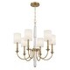 preview thumbnail 1 of 3, Lloyd 6 Light Aged Brass Chandelier
