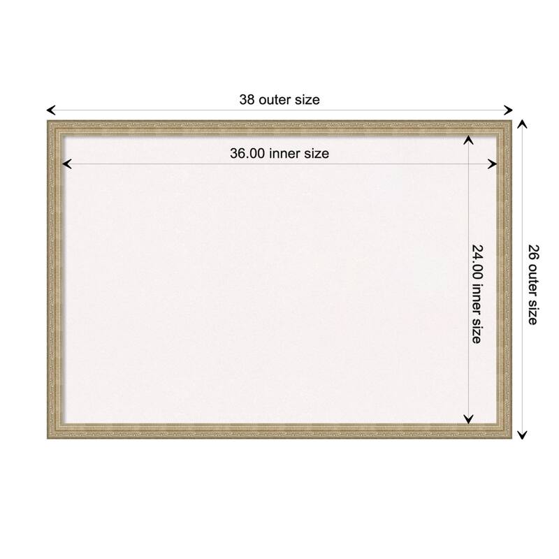 Paris Champagne Framed White Corkboard Bulletin Board - Board Size 36x24