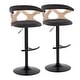 preview thumbnail 8 of 141, Carson Carrington Viby Adjustable Bar Stool with Rounded T Footrest (Set of 2) Charcoal Fabric/White Washed/Black Metal