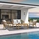 preview thumbnail 1 of 9, PURPLE LEAF 4-Piece Wicker Outdoor Patio Furniture Set Aluminum Rattan Sofa Brown