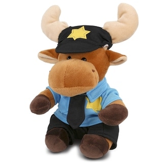 DolliBu Moose Police Officer Plush Toy with Cute Cop Uniform and Cap ...