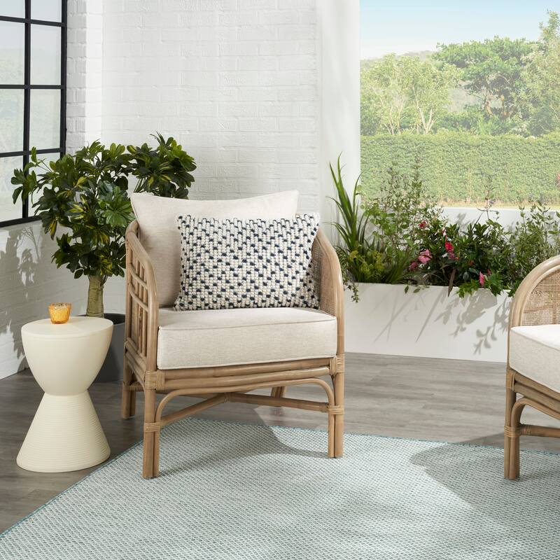 Cartier Outdoor Pillows Loop Dots Throw Pillow by Havenside Home - 14" x 20" - Navy