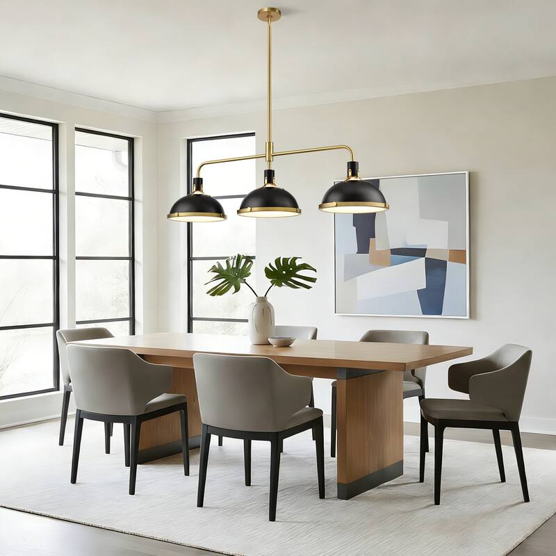 3-Light Farmhouse 3-Light Dome Chandelier Metal Pendant Light - Large Dome Pendant