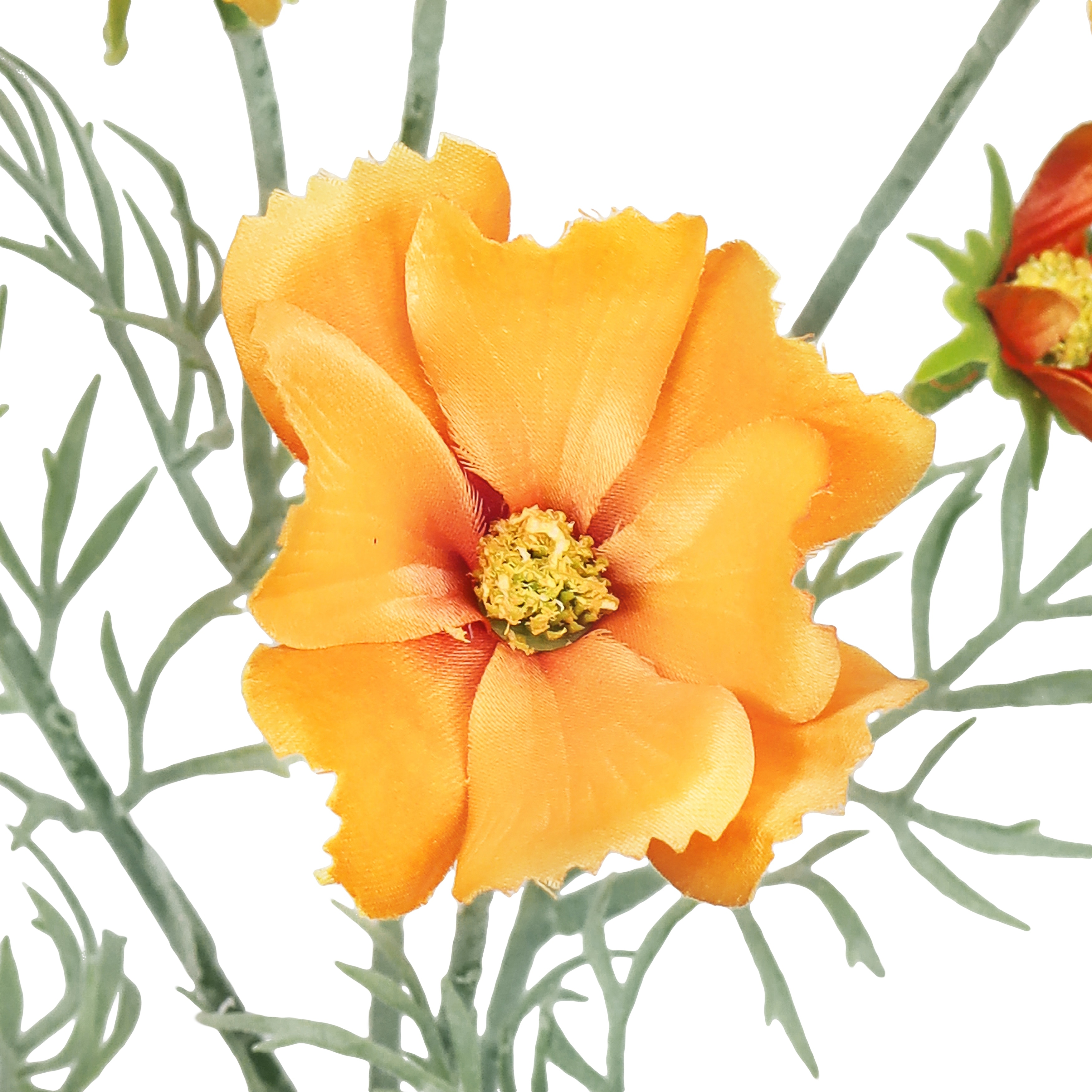 Set of 6 Orange Artificial Cosmos Flower Stem Spray 24in - 24