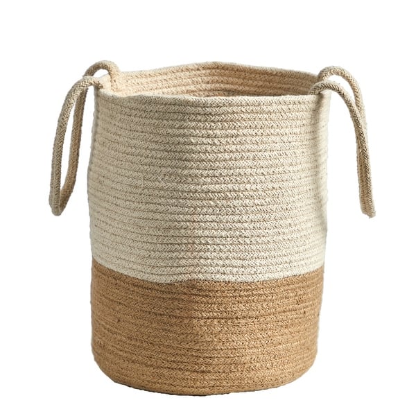 slide 2 of 4, 12" Handmade Natural Cotton Woven Basket - 9'6" x 13'6"