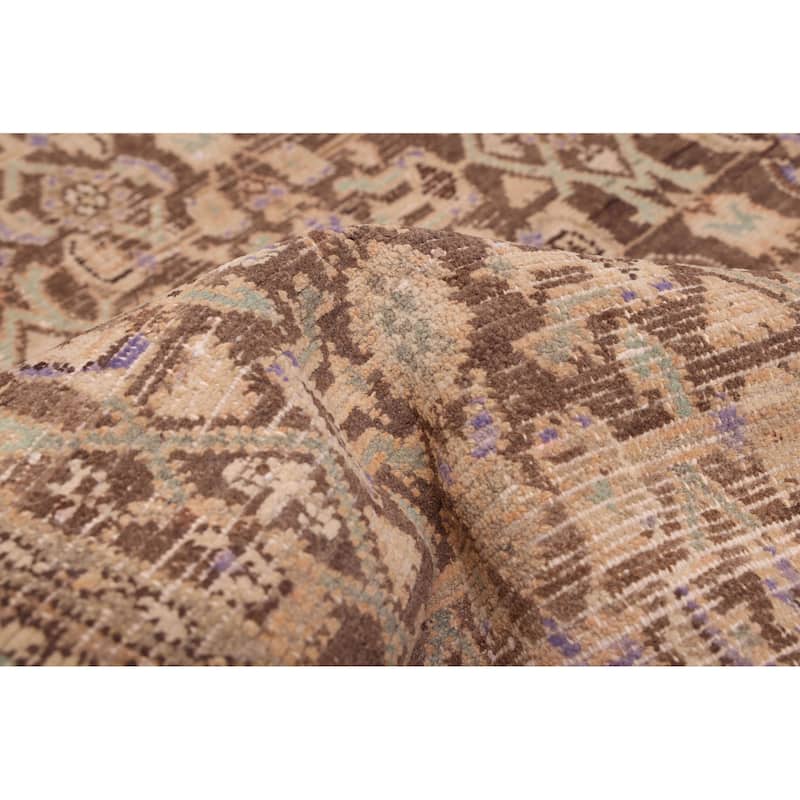 ECARPETGALLERY Hand-knotted Antalya Vintage Brown Wool Rug - 3'7 x 11'4