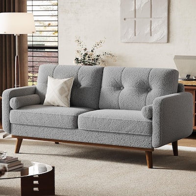 65" Loveseat Sofa, Mid Century Modern Couch Comfy Love Seat Couches for Living Room