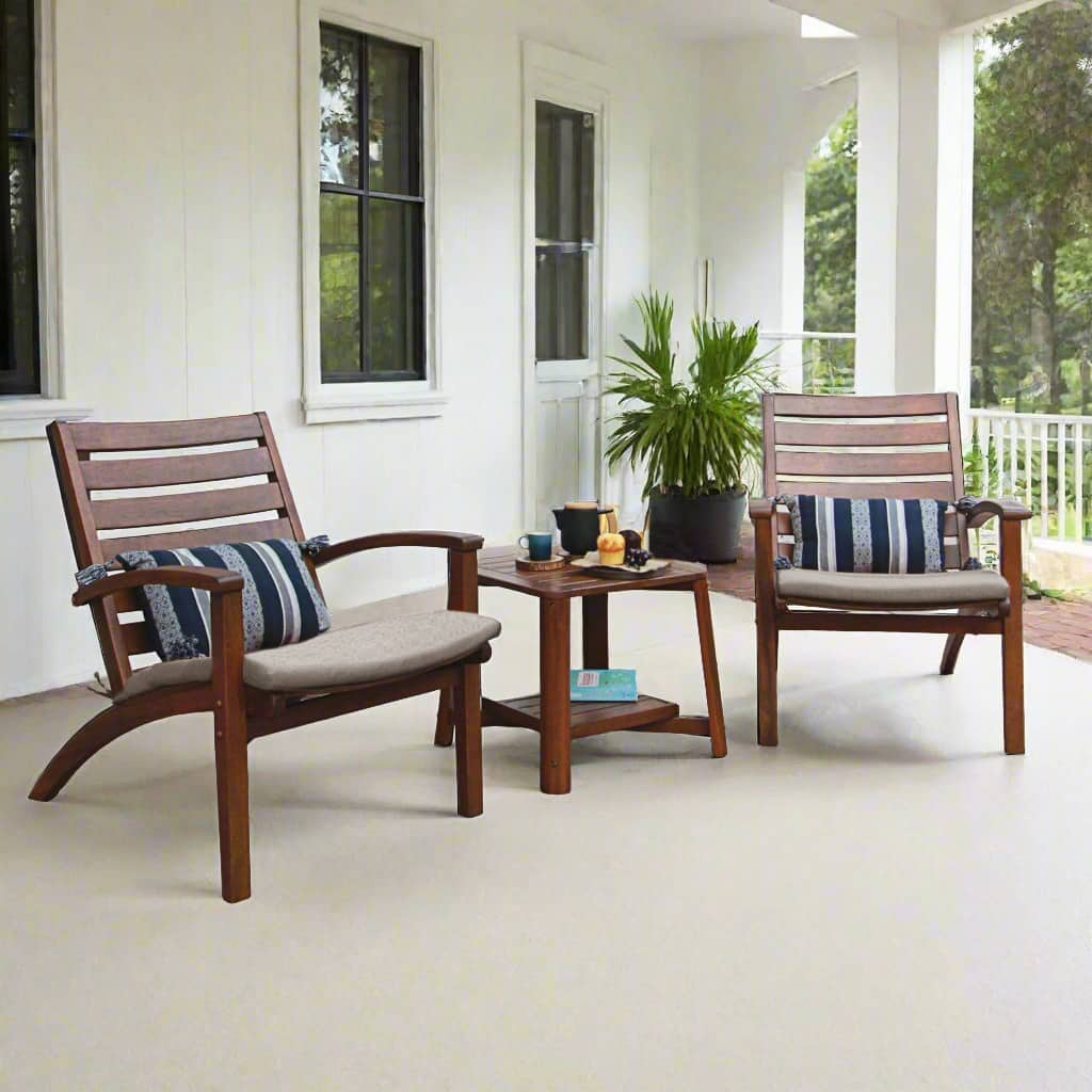 Cambridge Casual Moni 3-piece Wood Outdoor Chat Set with Cushion