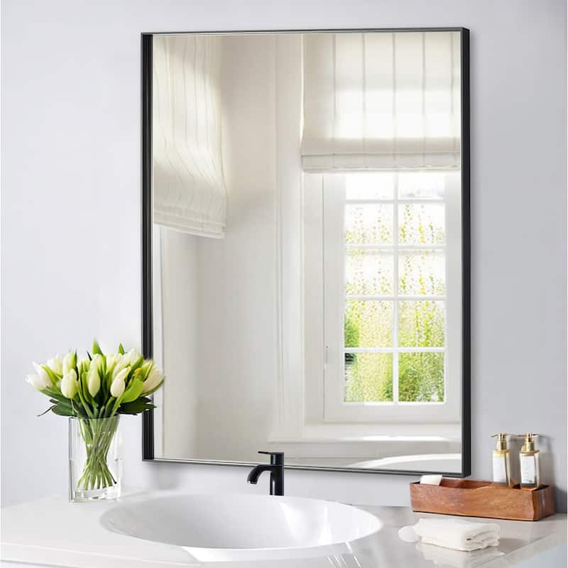 Metal Framed Rectangle Bathroom Vanity Mirror Wall Mirror