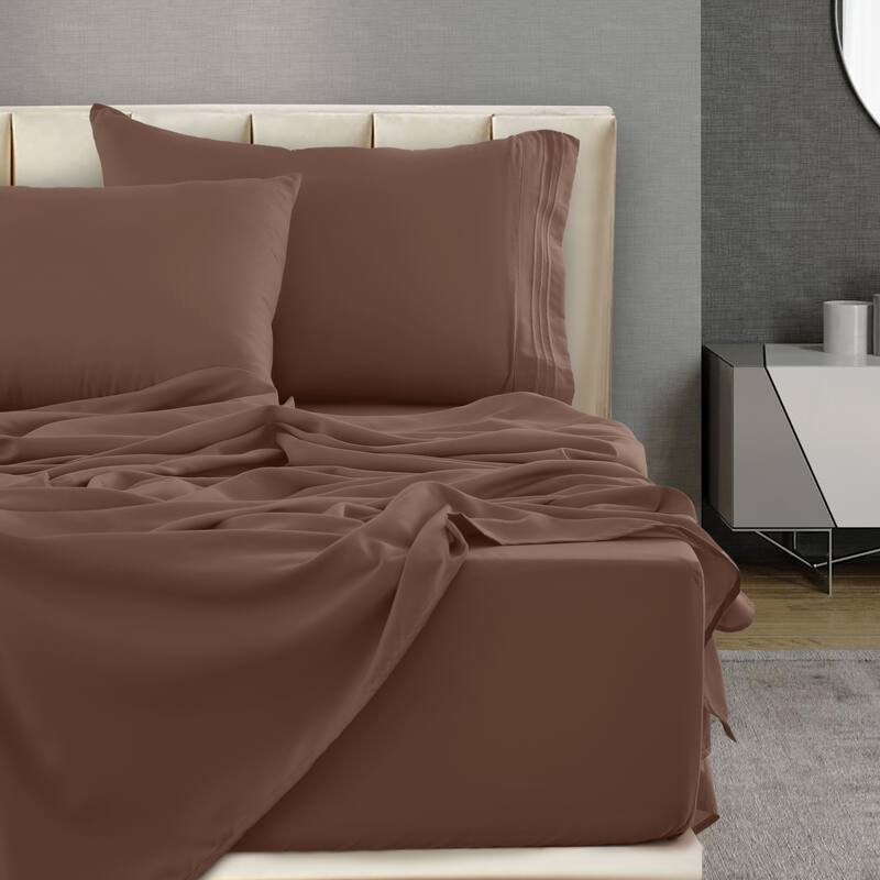 6 Piece Bed Sheet Set Deep Pocket Ultra Soft Microfiber Bedding Sheets
