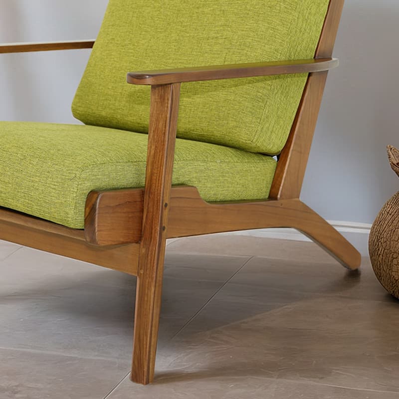 Kymber Teak Wood Linen Lounge Chair