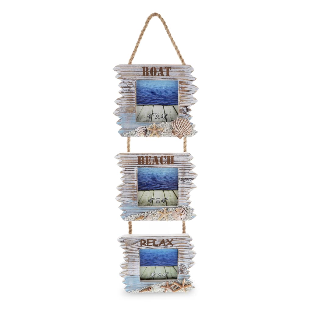 CoTa Global Coastal Horizon Hanging Nautical Wood Picture Frame - 21.5 x 7.5 x 0.75 inches