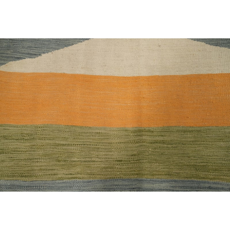 Hand Woven Oriental 100% Wool Carpet Southwestern Modern Multi-Colored Kilim Area Rug - 6' 1'' X 4' 1''