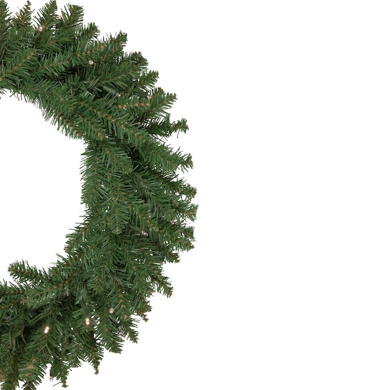 Pre-Lit Winona Fir Artificial Christmas Wreath 24-Inch Warm White LED Lights - 24"