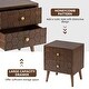 preview thumbnail 11 of 15, COSIEST Mid-Century Honeycomb 4 Legs Nightstands with Drawers
