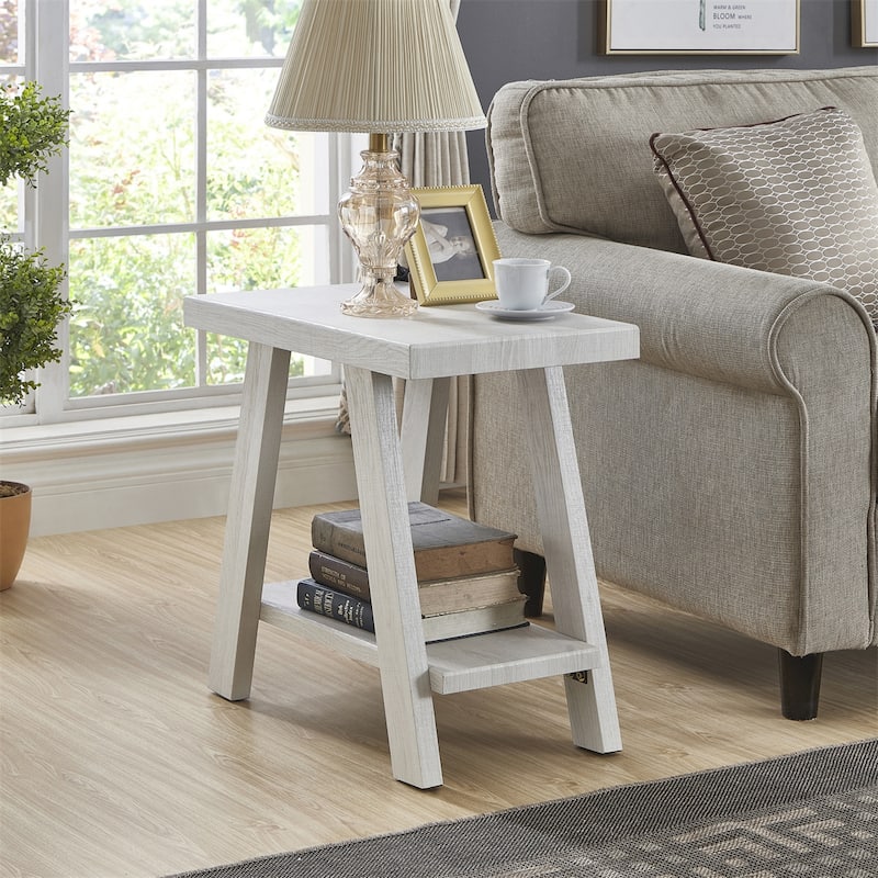 Contemporary Wood Shelf Side Table