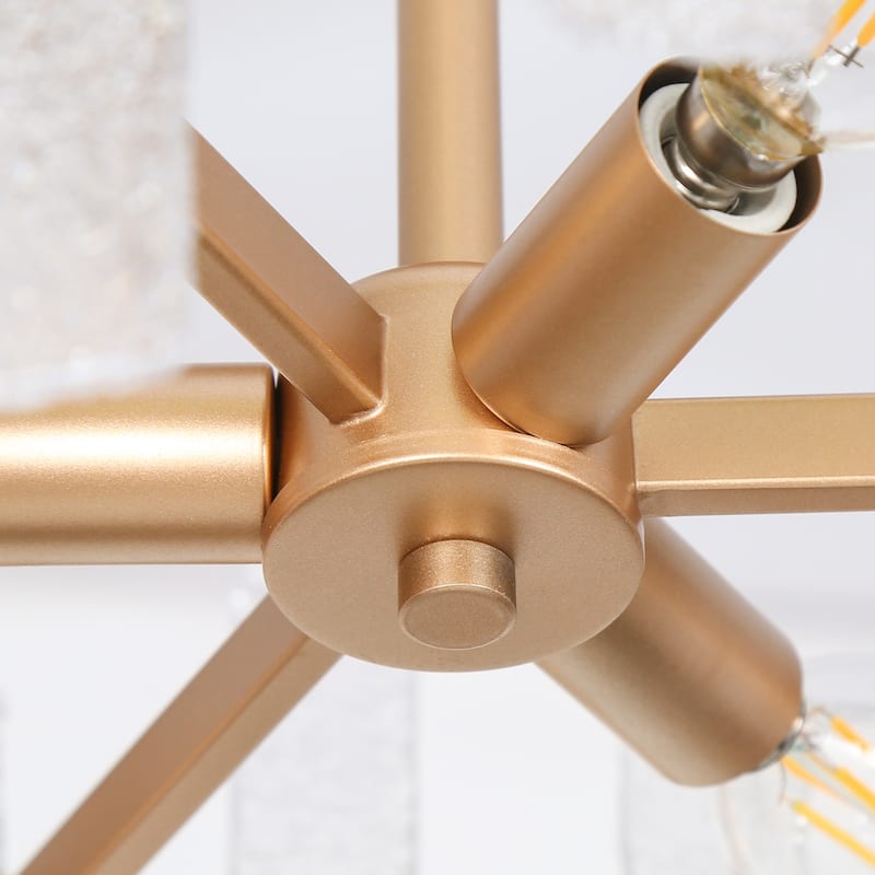Mid-Century Modern 3 Lights Semi-flush Mount Drum Ceiling Lights Foryer with Crystal Glass Shade - D14'' x H12''