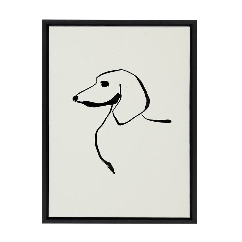 Kate and Laurel Sylvie 1023 Dachshund Framed Canvas by Teju Reval of SnazzyHues