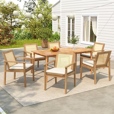 Christopher Knight Home - Thaddeus Acacia Wood Outdoor 7-Piece Dining Set