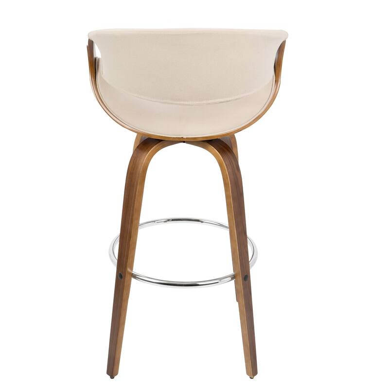 Carson Carrington Sauda 30" Fixed-Height Bar Stool with Bent Wood Legs and Round Footrest (Set of 2)
