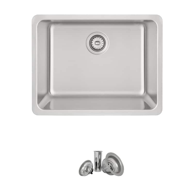 Dual Mount 19" Stainless Steel Single-Bowl Kitchen Sink S-408T - 20 1/2" x 18" x 9"