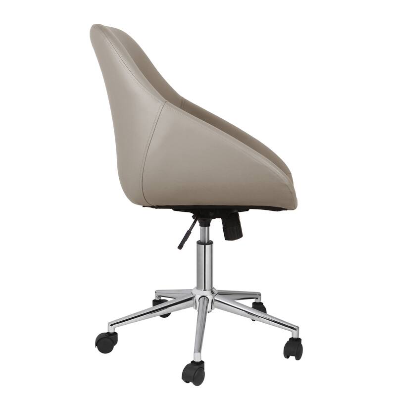 Porthos Home Hayes Swivel Office Chair, Chrome Base, PU Leather