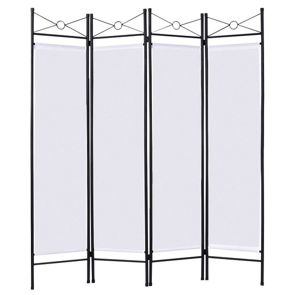4 Panels Metal Frame Room Private Folding Screen - White. Opens flyout.