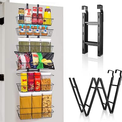 Over the Door Pantry Organizer 6-Tier - Foldable - 5.9"D x 16.1"W x 69.2"H