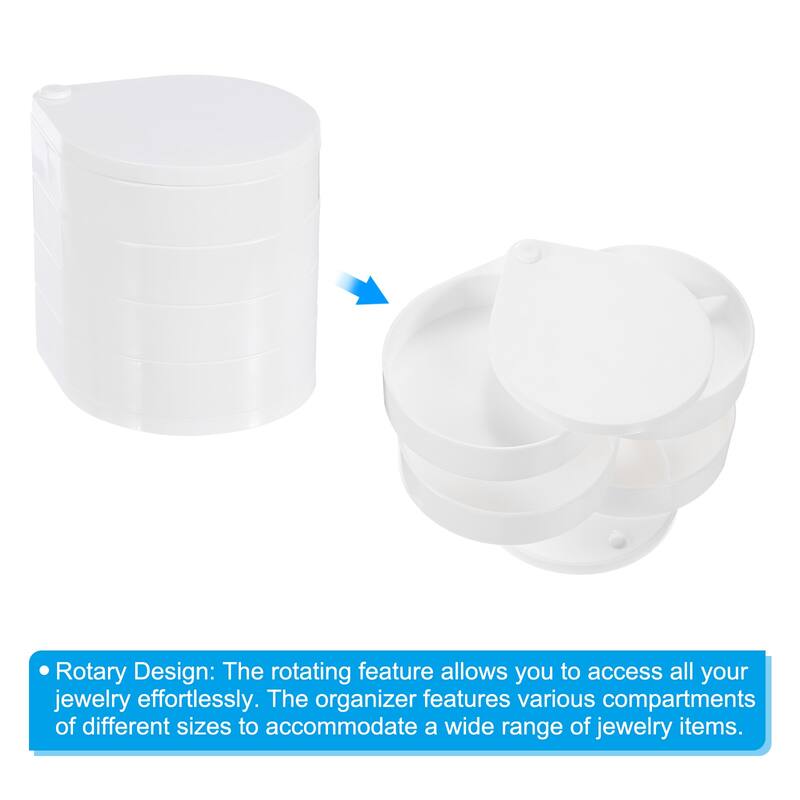 Rotating Jewelry Organizer, 4 Layer Jewelry Storage Box