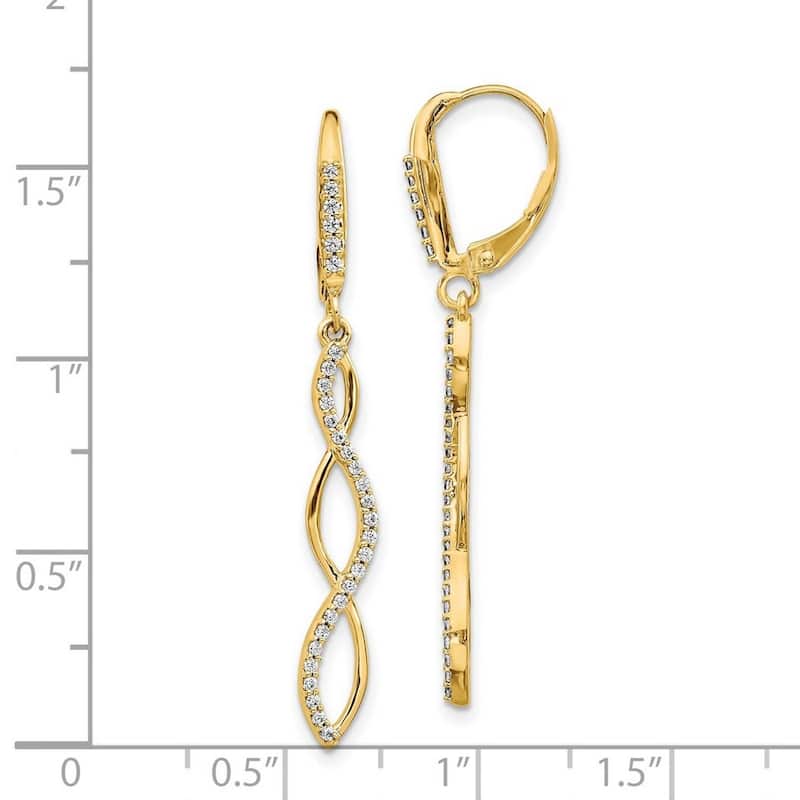 Curata 14k Diamond Earrings - 42x4mm Wide